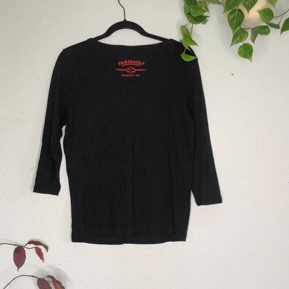 Harley Davidson Black Scoop Neck Top Sparkle XL - Picture 6 of 6